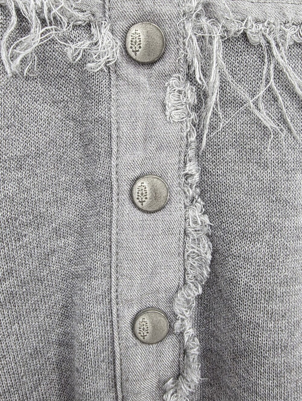 Free People Movement Windy Meadow Hoodie Heather Gray Frayed Oversized Large - Picture 7 of 15